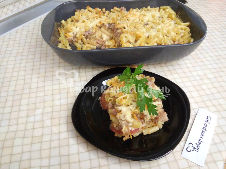 Макаронная запеканка с фаршем