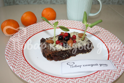 Постный шоколадный кекс с кабачками без сахара