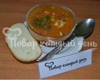 Суп из курицы с томатами
