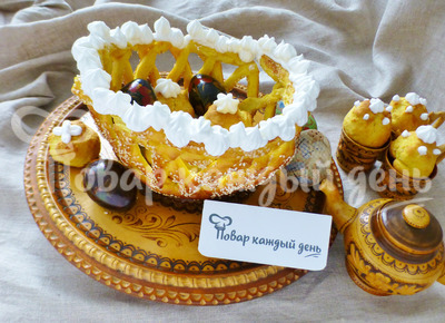 Сдобная пасхальная корзинка