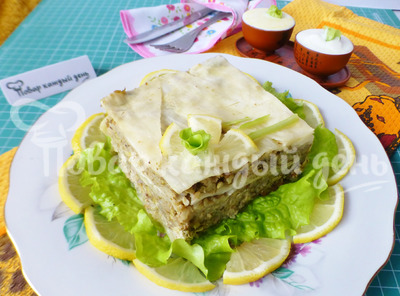 Капустная лазанья с гречкой и машем